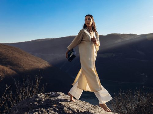 CaCO3 Luxary Raw Silk Kimono